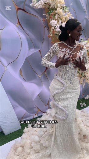 My final project on Reception wedding gown. Well crafted by G-Exploit global ✂️✂️✂️✂️🧵. And is for renting #bride #everyone #highlight #goviral #wedding #traditionalmarriage