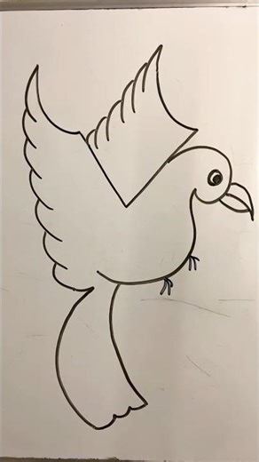 Letter V = BirdsSketch Step by Step Trending Viral 2026 Kids & Beginners #youtubeshorts #shortsfeed