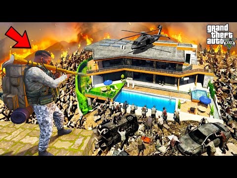 Franklin's House Destroyed By Zombies in GTA 5 | SHINCHAN and CHOP