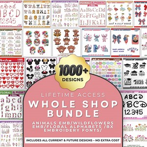 Embroidery Designs Whole Shop Bundle: 1000  Patterns, Lifetime Access (digital Download) - Etsy