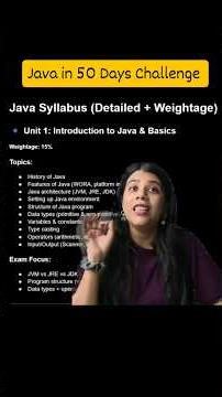 Learn Java in 50 days 😃 #java #coding #bca #programming #oops #btech #ai