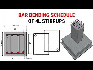 Bar bending schedule of 4L stirrups | BBS of 4L Ties | Reinforcement details | Civil Tutor