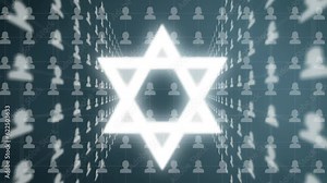 Modern Jewish Social network communication, sharing ideas in the Synagogue. Global communication concept in Judaism, Digital technology, Religious background 4k
