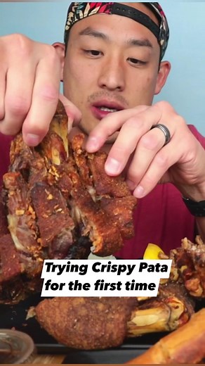2.1M views · 32K reactions | First time trying Crispy Pata! It’s a Filipino dish of deep fried pork trotters. The crunch!! So good #filipinofood #crispypata #asmrfood | The CrunchBros | Facebook
