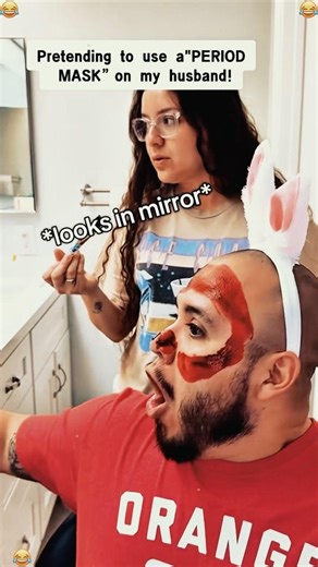 Period mask prank on my husband😆🤣😂#prank#fyp#funny#funnyvideos#funnymoments #usa#fypシ