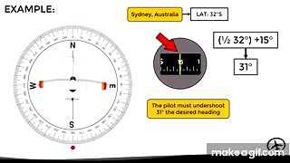 Magnetic Compass Errors: Turning on Make a GIF