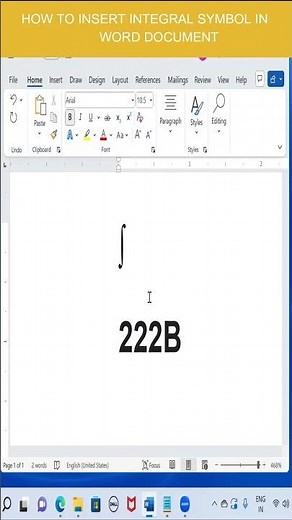 How to insert Integral Symbol in Word Document | #shorts | #word