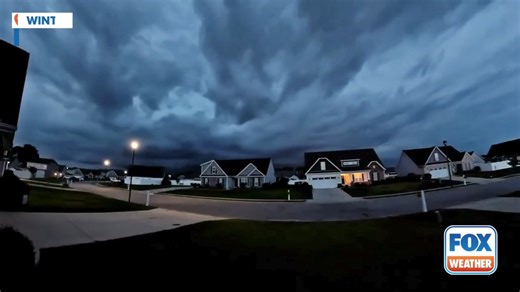 THUNDER ROLLS: A time-lapse video shows a stormy sky rolling through Winterville, North Carolina, as thunderstorms moved through the mid-Atlantic on Sunday night. | FOX Weather