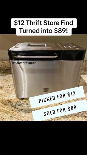 Top 20 sales of this year! 🎉 Coming in at number 20 was this bread machine. Picked it up with my daughter at a thrift store for $12, and sold it on eBay for $89. ($49.99 $39.99 shipping) She was super stoked when it sold! (She gets part of the profit for helping me clean and list it.) We picked this up to resell at a thrift store, but the best place to start creating an income from reselling is with items in your own home! Grab our FREE download of 47 Household Items That Can Make You $100 This