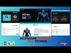How to Create a Responsive Modern Portfolio Website Html CSS JS Full Tutorial Beginners to Advanced