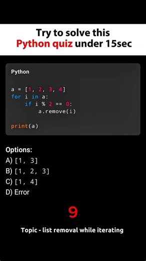 Only 1% Can Solve This Python Quiz in 15 Seconds 🤯 | Python List Trick #coding #pythonquiz #python