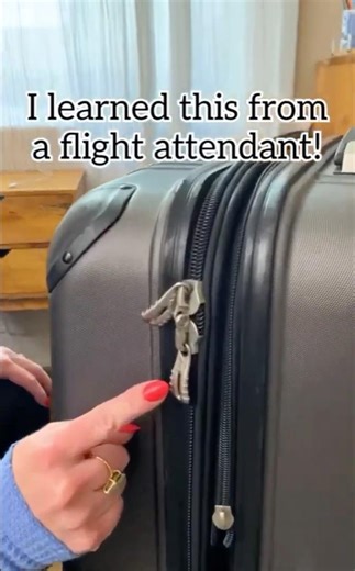 🧳Use zip ties to fix broken zipper pulls on a suitcase!