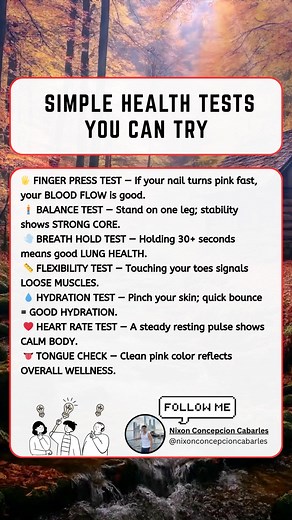 32K views · 70 reactions | Quick tests that reveal how healthy your body really is — simple checks, big insights. #facts #fblifestyle #DidYouKnow #reels #vlogs #videos #wellness #health #content #usa #test | Nixon Concepcion Cabarles | Facebook