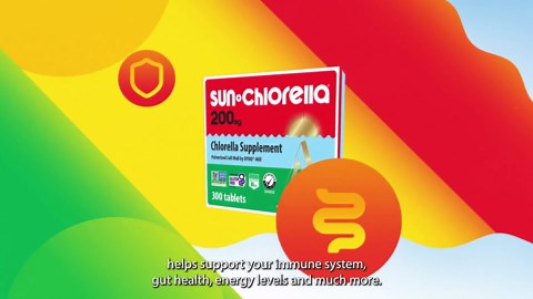 Sun Chlorella 200 mg Green Algae Superfood Supplement - Pulverized Cell Wall - Chlorophyll, CGF, Active B12, Iron, Protein - Non-GMO - 300 Tablets