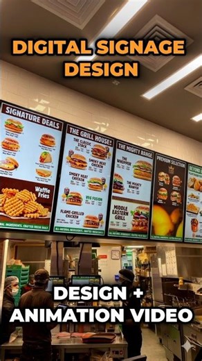 Restaurant Digital Menu Board & Digital Signage Design | Modern 4K Video Menu