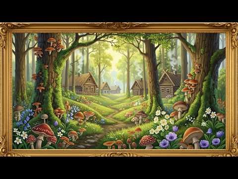 ✨ 4K Enchanted Forest Village Art Screensaver | Magical Woodland Cottage Painting for Your TV 🍄🏡