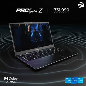 Experience the ultimate game-changer! 🎮 Zebronics Pro Series Z laptops, made for India, by an Indian brand, are here to revolutionize your tech world. With #DolbyAtmos and Intel® Core™ processors, elevate your desi entertainment to new heights, starting at just ₹31,990. 🔊💻🎬 🛍Available on Flipkart & Amazon. #Zebronics #Alwaysahead #Unfoldthefuture #zebronicslaptops | Zebronics