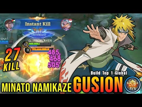 27 Kills!! Gusion x Minato Namikaze New Naruto Shippuden Skin!! - Build Top 1 Global Gusion ~ MLBB