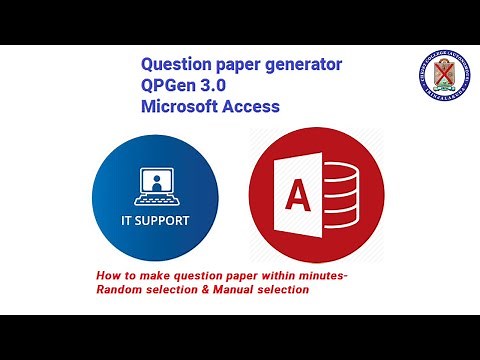 Question Paper Generator Software | Microsoft Access | Robinson | Christ OpenCourseWare
