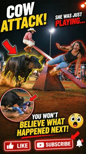 She Was Just Playing… Then THIS Happened 😱 | Cow Attack Shocks Everyone! #trendingnow #viralvideo