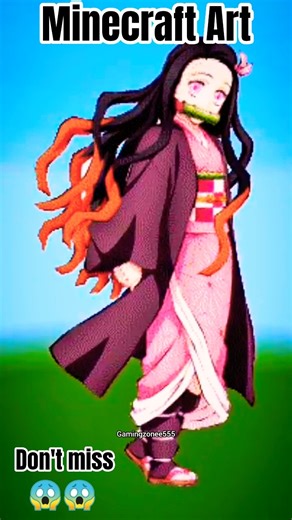 Best Demon Slayer Pixel Art🔥Tanjiro, Zenitsu & Inosuke in Minecraft ⚔️✨#anime #minecraftart #foryou