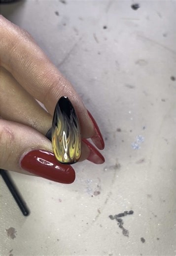 Realistic Fire Nail Art Tutorial