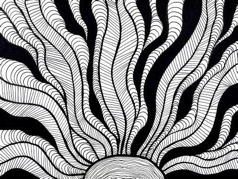 Relaxing Abstract Line Drawing– Relaxing Drawing Tutorial for Beginners