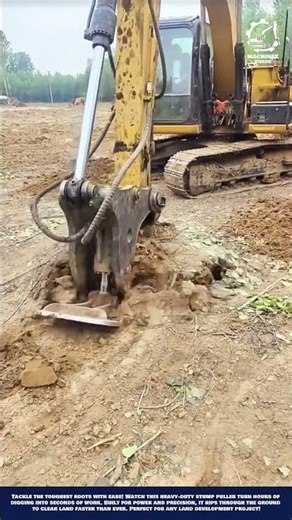 Hydraulic Excavator Stump Puller Attachment to Remove Deep Roots