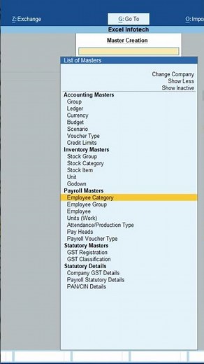 Tally Prime Payroll 😱 Employee Category कैसे बनाए? (30 Sec Guide)