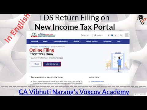 TDS Return Online Filing on new Income Tax Portal in English