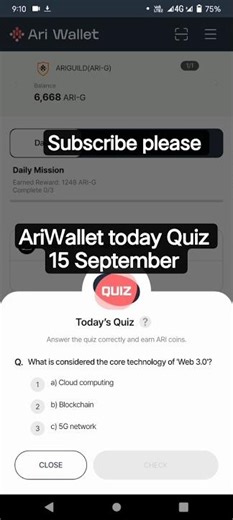 AriWallet today Quiz answer | 15 September 2025 | Ari Wallet daily Quiz #dailyquiz #ariwallet