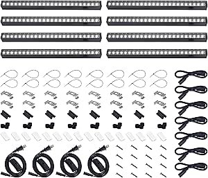 Barrina T5 Grow Lights, 5000K Full Spectrum Daylight White, LED Grow Light Strips, 1FT Plant Growing Lamp with Magnetic Bar, Plant Lights for Indoor Plants, Greenhouse, Black Cover, Linkable, 8 Packs