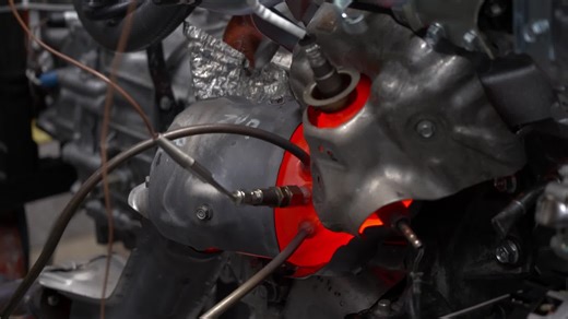 Engine going through test procedure