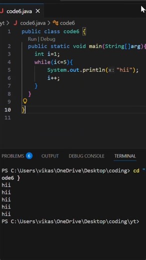 While loop in java programming #coding #java#‪@Vickycoding1‬