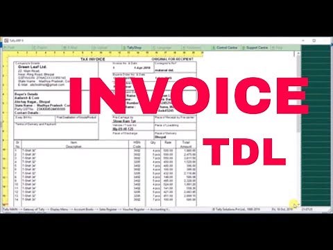 tally invoice format setting ! invoice in tally erp 9 ! tally tdl ! Self Learning