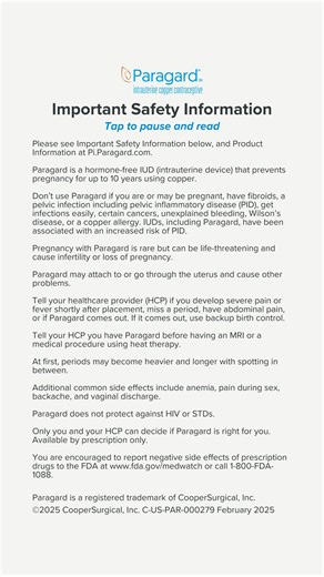Paragard® (intrauterine copper contraceptive) on Instagram: "Please see important safety information at pi.paragard.com. Please see product information at paragard.com."