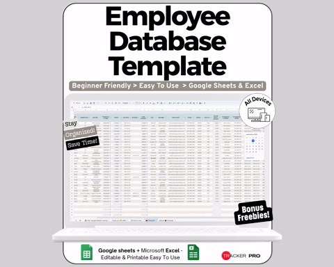 Employee Database Template Google Sheets, Employee Directory Excel Spreadsheet, Human Resources Staff Directory Team Management HR Templates - Etsy UK