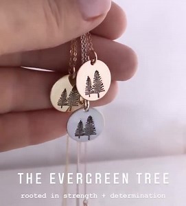 Pine Tree Necklace, Strength and Determination, Thoughtful Gift, Thank You Gift for Her, Inspirational Necklace, Mountain and Nature Jewelry - Etsy