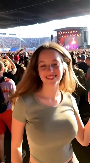 Girl Dancing at Paris Festival Concert