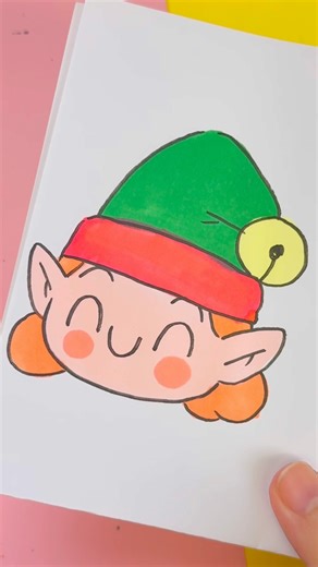 Hur man ritar en julälva kawaii