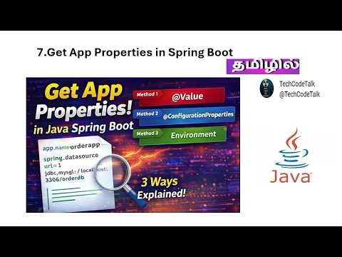 How to use application.properties in java springboot | Explained in Tamil