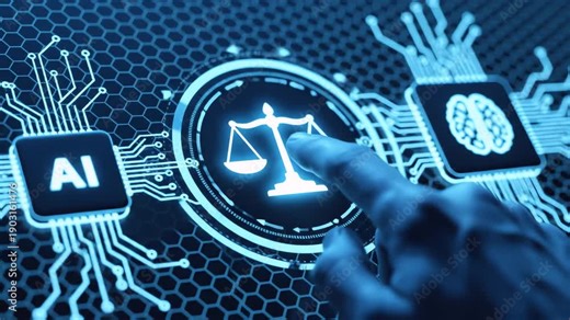 AI and Justice Scales in Digital Tech Environment Upscaled 3x