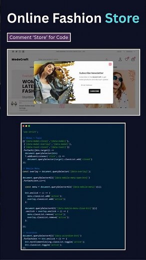 Modern E-Commerce Website Template 🔥 Responsive HTML CSS UI Design #shorts