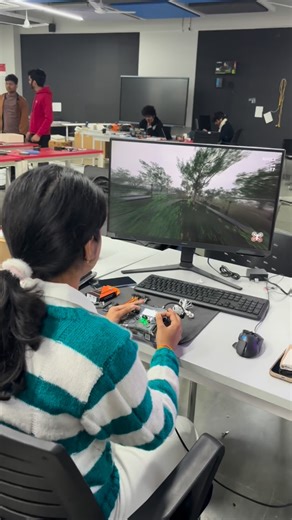 Newton School of Technology on Instagram: "This is what real drone engineering looks like. What you see here is an FPV racing drone built by working through mechanical design, electronics, control systems, and software, not just flying. The drone uses a high-speed flight controller as the brain, continuously processing sensor data and maintaining stability through control loops. Electronic Speed Controllers (ESCs) regulate motor speed and thrust in real time, while 1800 kV motors convert electri