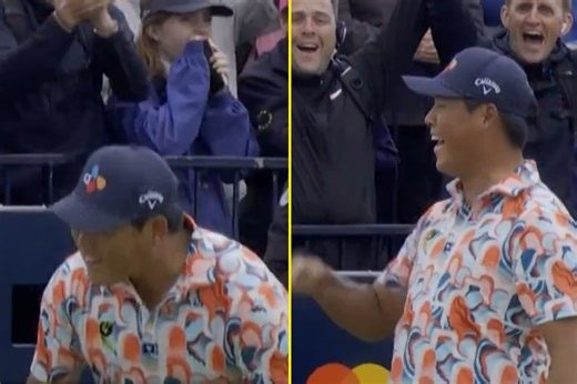Si Woo Kim smashes record breaking hole-in-one at The Open before angry Shane Lowry has to use driver on same hole due to terrible weather