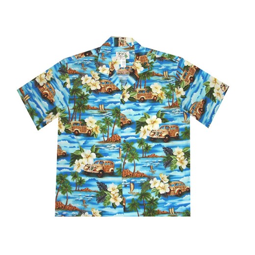 Men's Hawaiian Aloha Shirt | Vintage Woody Island Print, Handmade - Etsy