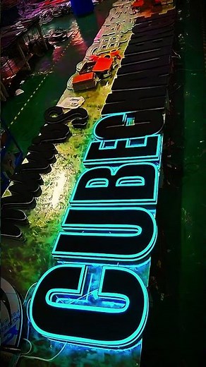 NEON LIGHT⚡ Custom Liquid Acrylic LED Signage Manufacturing #youtubeshorts #ledsign #led
