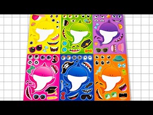 BABY SHARK STICKER BOOK MAKEOVER ASMR | FUN WITH BABY SHARK, PINKFONG & COCOMELON!