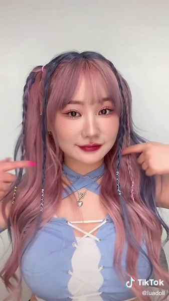 6. 트윈 땋기💙 고무줄 당겨서 묶는게 포인트🌟#beauty #hair #luabeauty #뷰티 #헤어 #헤어꿀팁 #루아뷰티 #헤어스타일 #틱톡뷰티