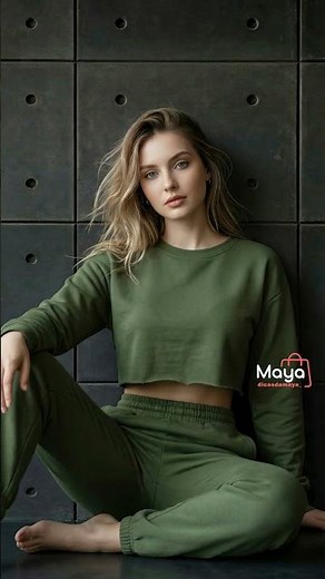 Conjunto Moletom Feminino Cropped E Calça com Bolso #ConjuntoMoletom